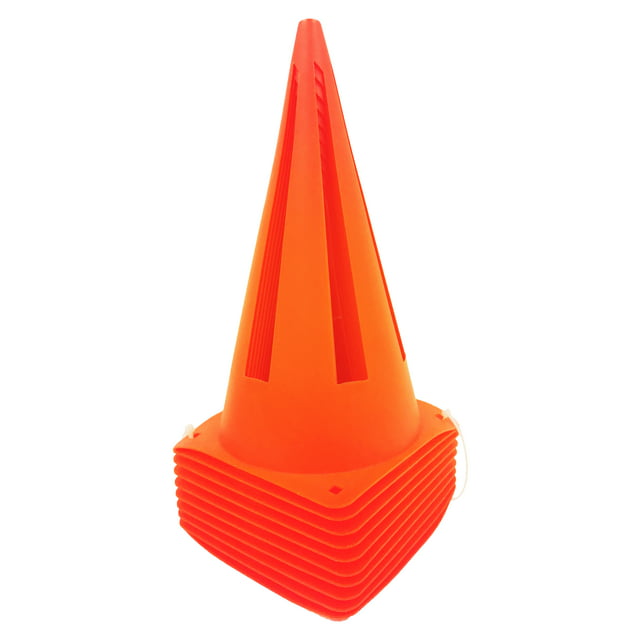 Athletic Works 9" Orange Field Training Cones 10 Pack, Durable PVC Material