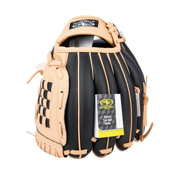 Athletic Works 9-inch Youth Teeball Glove, Brown/Black