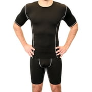 Athletic Works Adult Compression Crewneck Tee, Large, Black, Unisex, 1 Pack