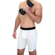 Athletic Works Adult Compression Long Short, Medium, White, Unisex, 1 Pack