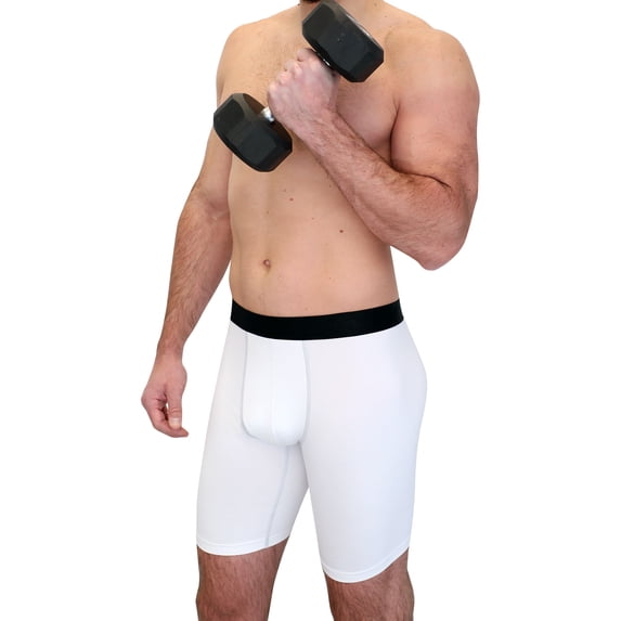 Athletic Works Adult Compression Long Short, XL, White, Unisex, 1 Pack