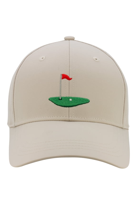Adult Polyester Microfiber Golf Athletic Hat Khaki
