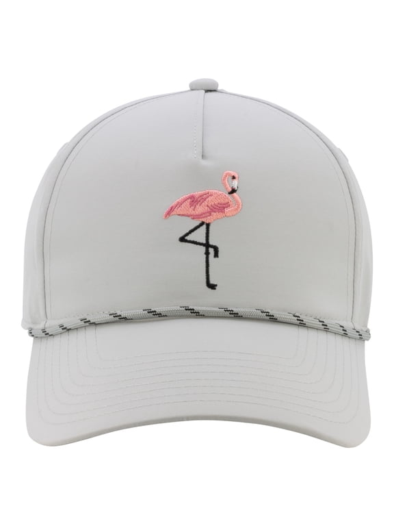 Adult Polyester Microfiber Performance Flamingo Hat Light Gray