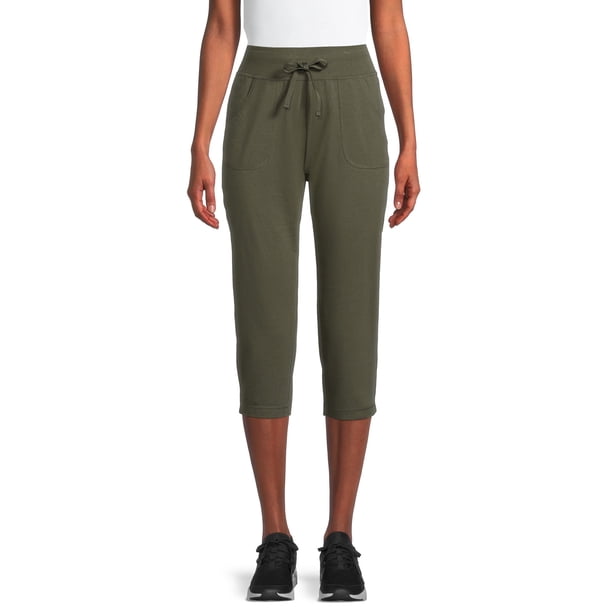 Athletic Works Women's Athleisure Core Knit Capri Pants with Drawstring
