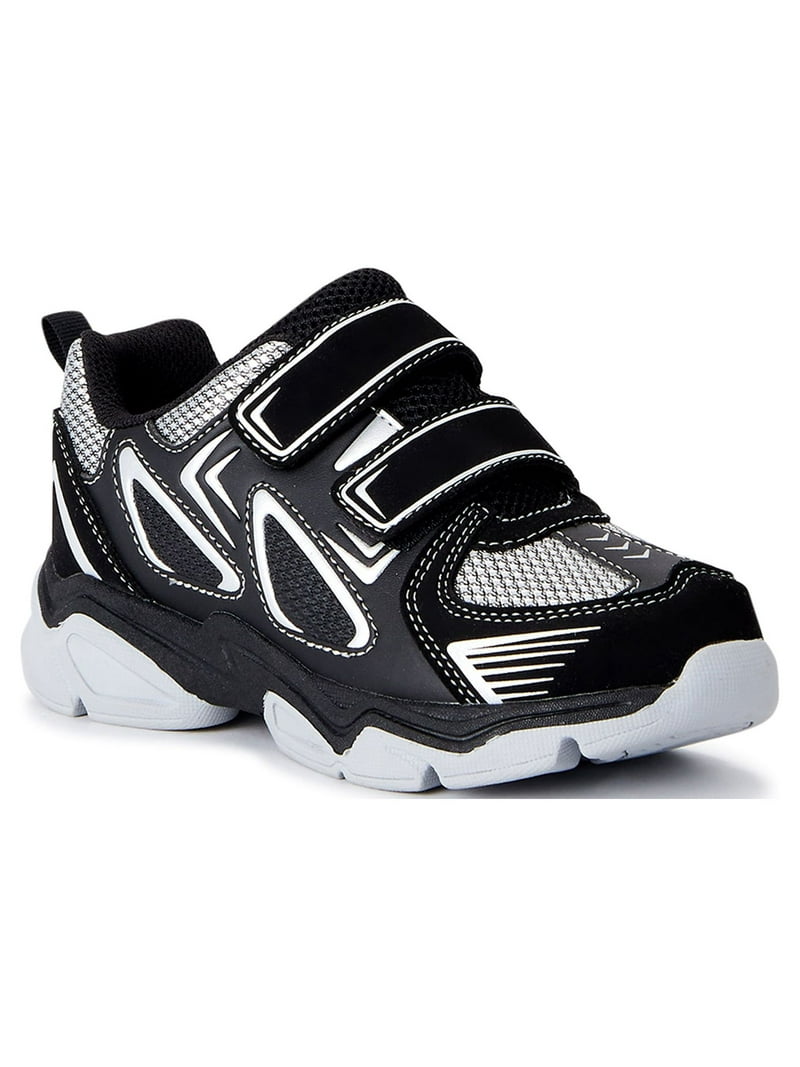 Sleek Black Athletic Shoes with Velcro Straps Athletic Works Little & Big Kids Z-Strap Athletic Sneakers  main image 2