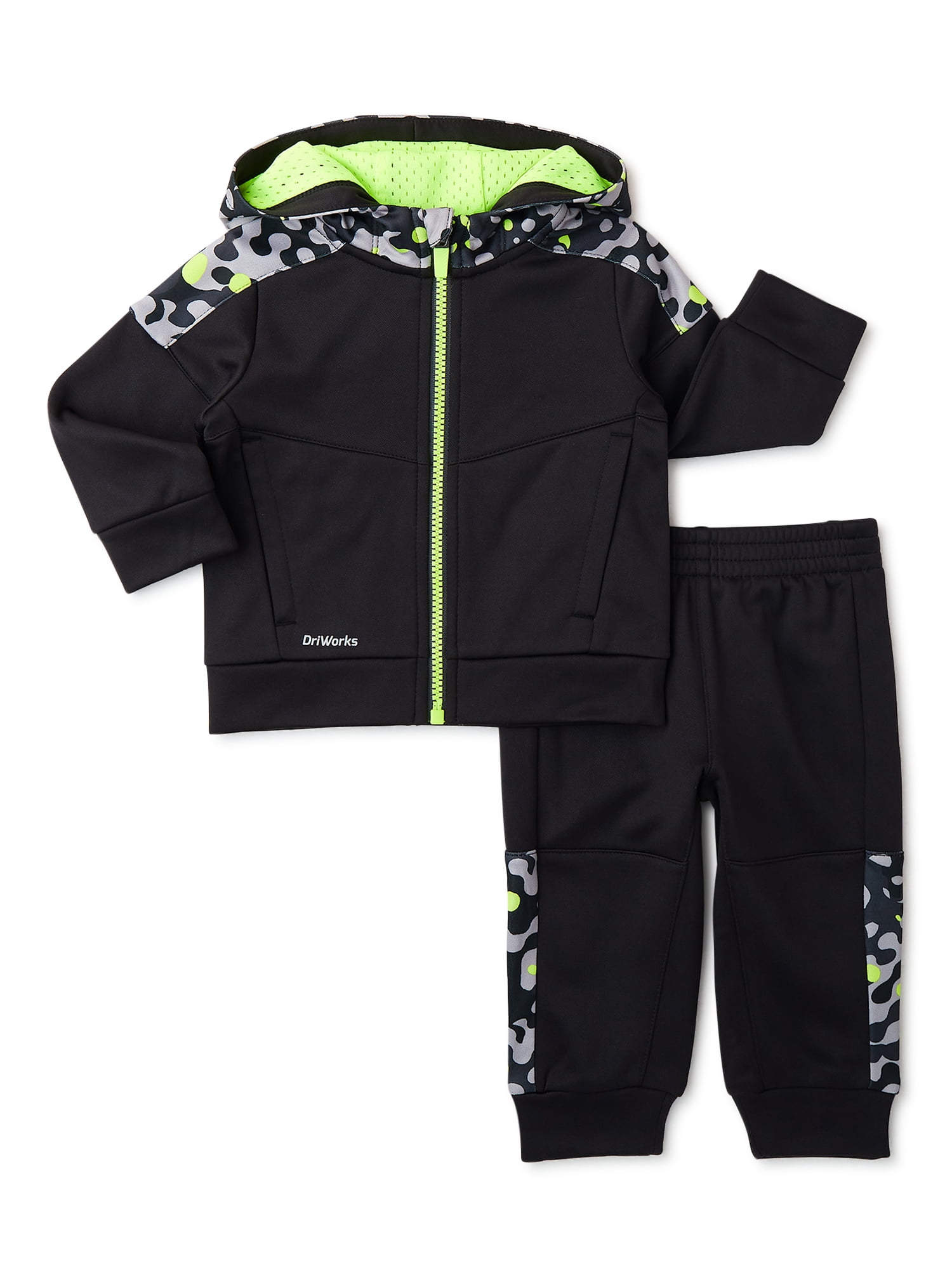 Athletic Works Baby Boys Short Sleeve Hoodie and Shorts, 2-Piece