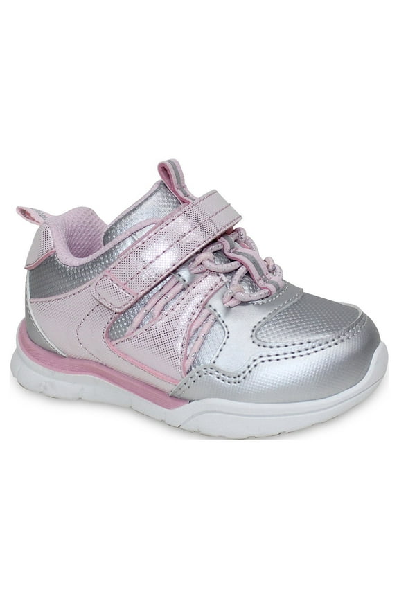 Baby Girl Bungee Silver Athletic Sneaker, Sizes 2-6