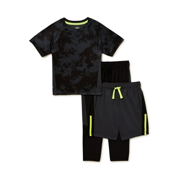 Athletic Works Baby & Toddler Boy T-Shirt, Short, and Jogger Pants Outfit Set, 3-Piece, Sizes 12M-5T
