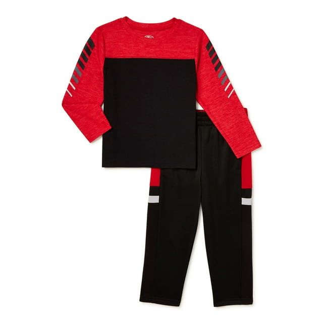 Athletic Works Baby and Toddler Boy Active Shirt and Tricot Jogger Pant