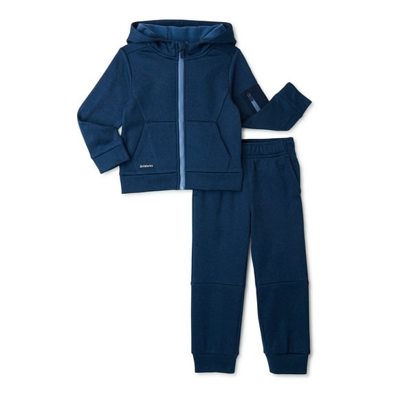 Athletic Works Baby and Toddler Boy Tech Fleece Zip Hoodie and Jogger Pants Outfit Set, 2-Piece, Sizes 12M-5T