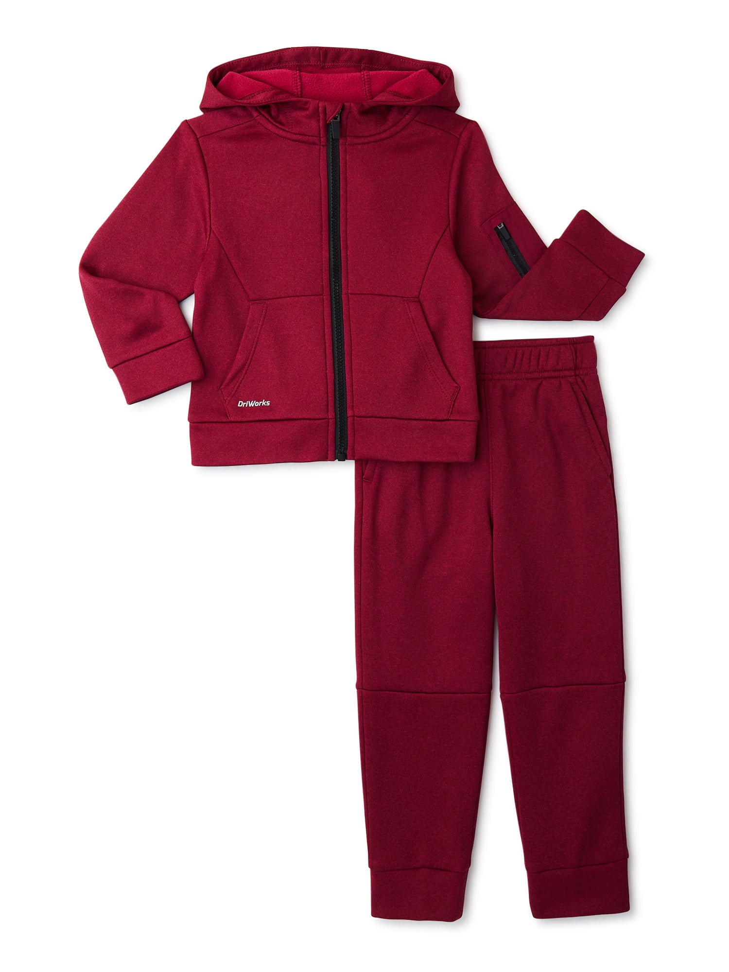 Athletic Works Baby and Toddler Boy Tech Fleece Zip Hoodie and Jogger Pants Outfit Set, 2-Piece, Sizes 12M-5T