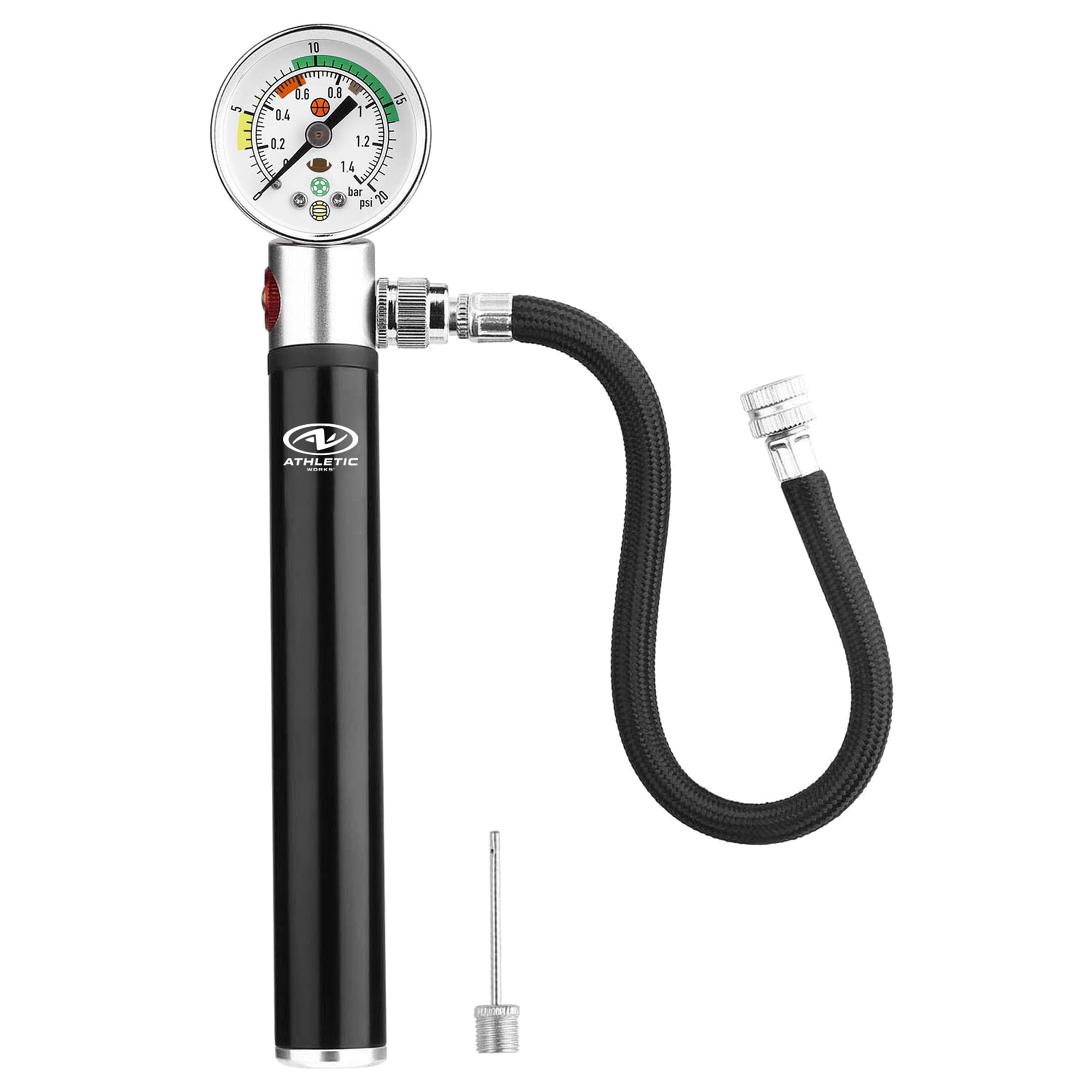 Athletic Works Ball Pump with Presure Gauge and Release Valve