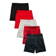 ATHLETIC WORKS Boy's Active Performance Shorts, 6-Pack, Sizes 4-18 & Husky