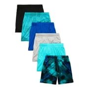 Athletic Works Boy's Active Performance Shorts, 6-Pack, Sizes 4-18 & Husky