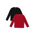 thumbnail image 1 of Athletic Works Boy's Active Solid Long Sleeve 2-Pack Tee, Sizes 4-18 & Husky, 1 of 7