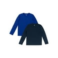 thumbnail image 1 of Athletic Works Boy's Active Solid Long Sleeve 2-Pack Tee, Sizes 4-18 & Husky, 1 of 7
