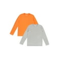 thumbnail image 1 of Athletic Works Boy's Active Solid Long Sleeve 2-Pack Tee, Sizes 4-18 & Husky, 1 of 7