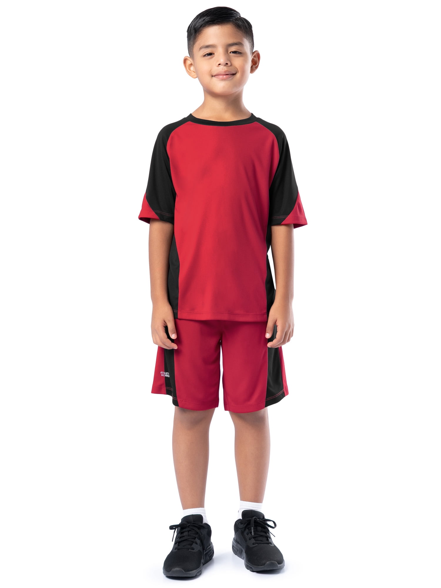 Athletic Works Boy's Active Sport Short Sleeve T-Shirt & Short Set, Sizes 4-18