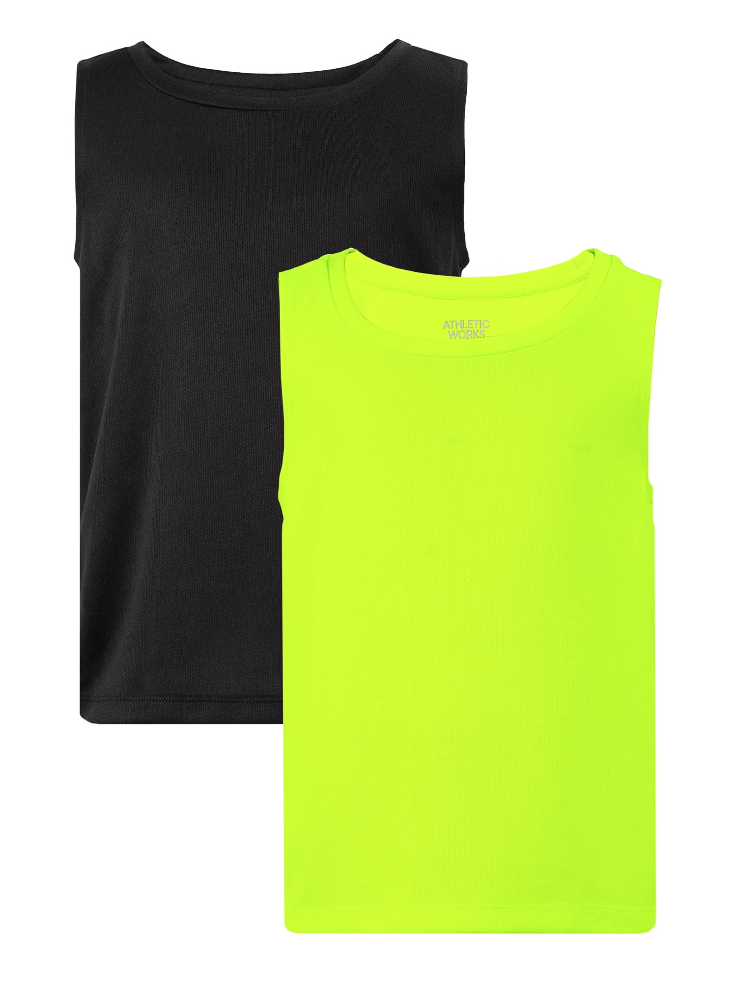 Athletic Works Boys Core Active Muscle Tank Top, 2-Pack, Sizes 4-18 & Husky