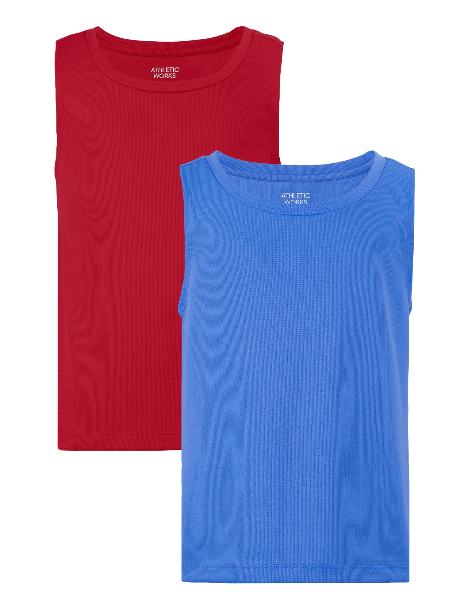 Athletic Works Boys Core Active Muscle Tank Top, 2-Pack, Sizes 4-18 & Husky