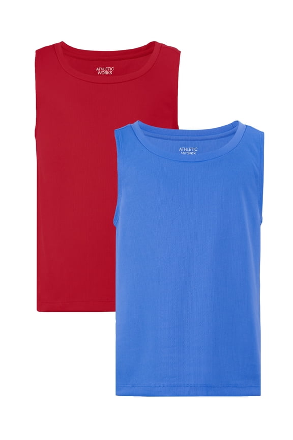 Boy's Core Active Muscle Tank, 2-Pack, Sizes 4-18 & Husky