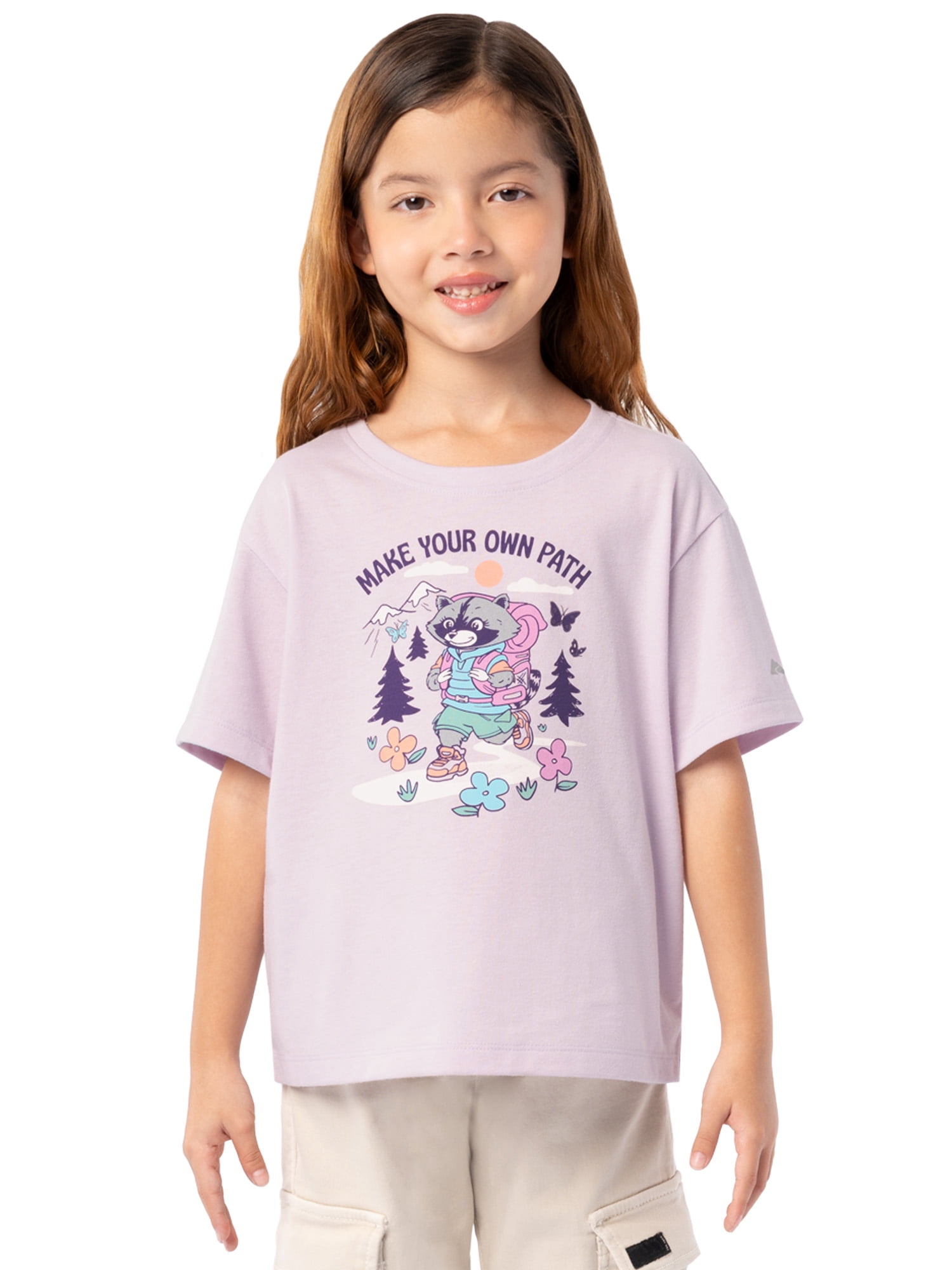Ozark Trail Girl's Boxy Graphic Tee, Sizes 4-18 & Plus