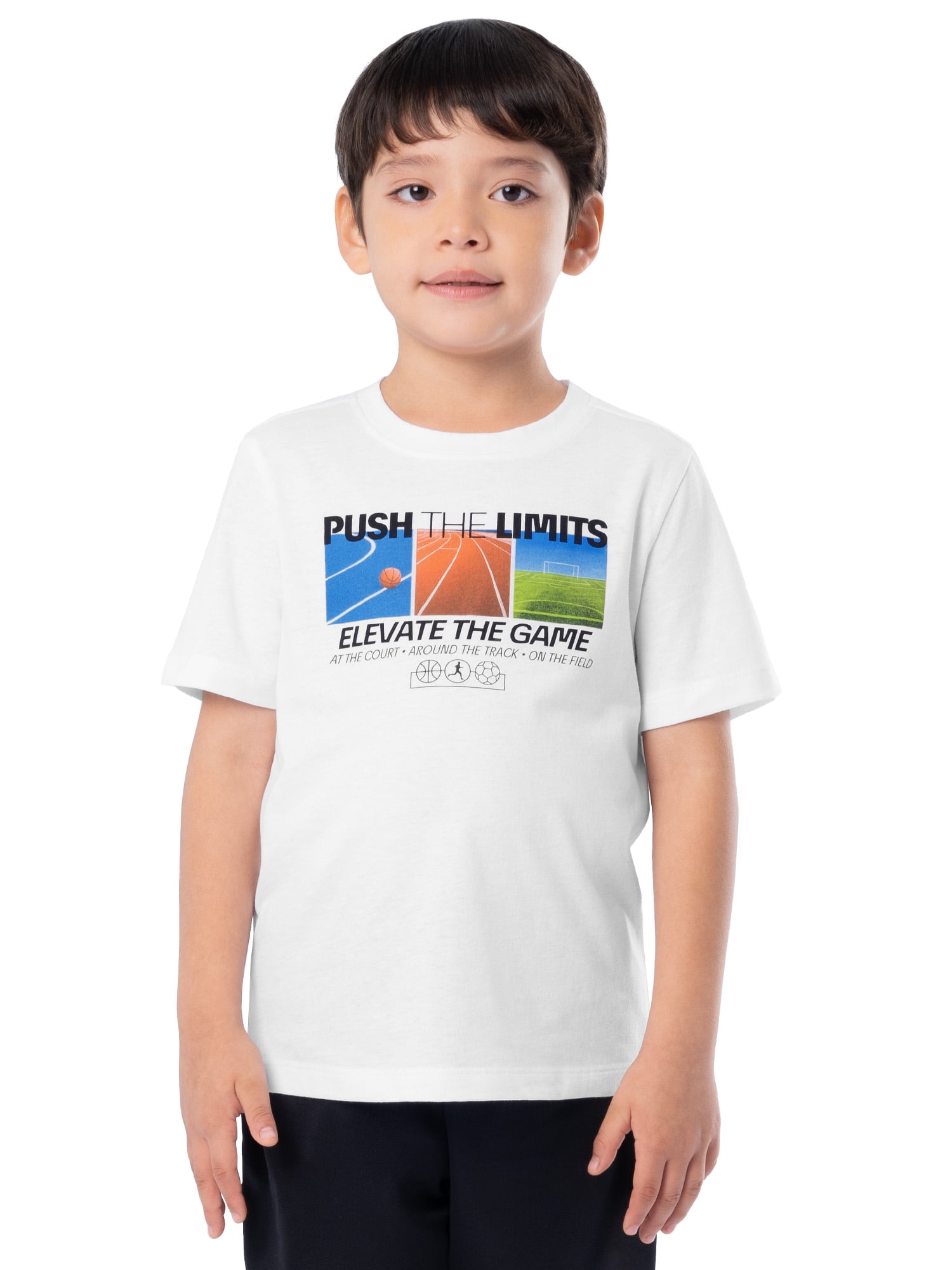 Athletic Works Boys Active Short Sleeve Graphic T-Shirt, Sizes 4-18 & Husky
