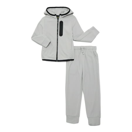 Athletic Works Boys Microfleece Zip Hoodie and Jogger Pants Set, 2-Piece, Sizes 4-18 & Husky