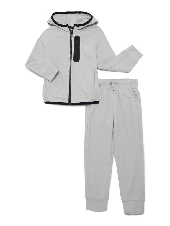 Boys Microfleece Zip Hoodie and Jogger Pants Set, 2-Piece, Sizes 4-18 & Husky