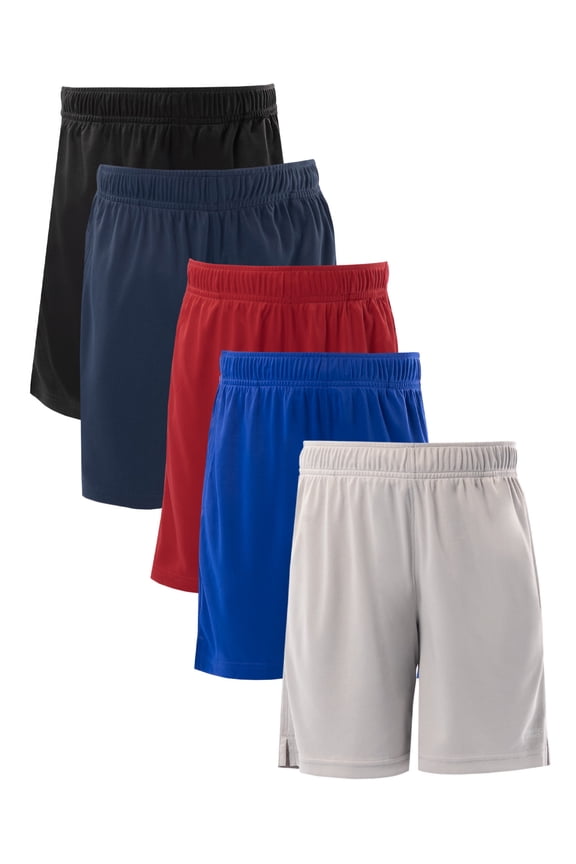 Boy's Performance Shorts, 5-Pack, Sizes 4-18 & Husky