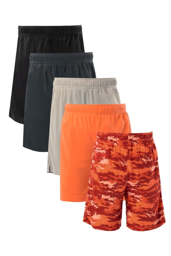 Boy's Performance Shorts, 5-Pack, Sizes 4-18 & Husky