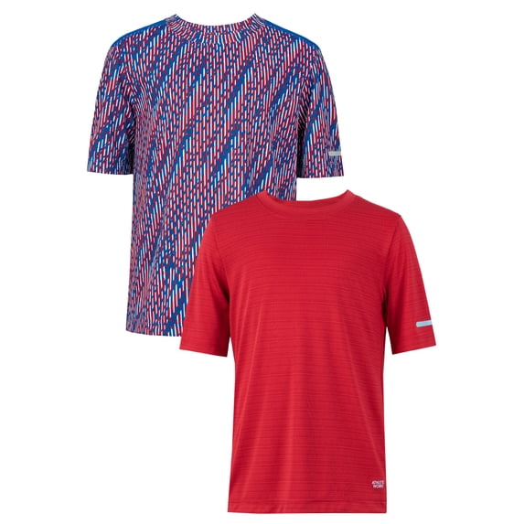 Athletic Works Boy's Performance Tees, 2-Pack, Sizes 4-18