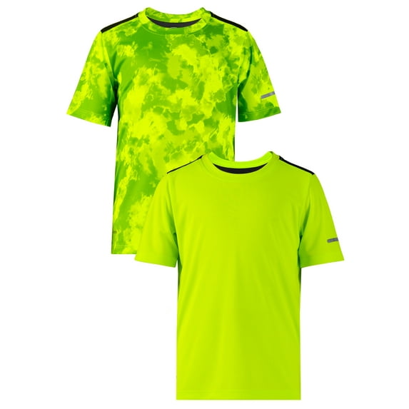 Athletic Works Boy’s Short Sleeve Athletic T-Shirt, 2-Pack, Sizes 4-18 & Husky