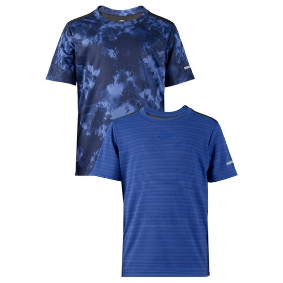 Athletic Works Boy’s Short Sleeve Athletic T-Shirt, 2-Pack, Sizes 4-18 & Husky