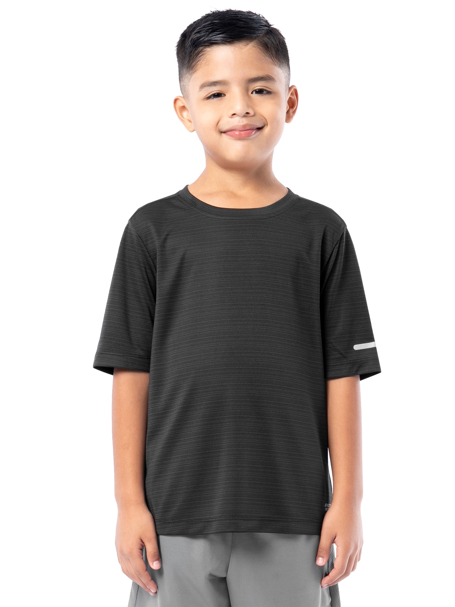 Athletic Works Boys Short Sleeve Core Performance T-Shirt, Sizes 4-18 & Husky