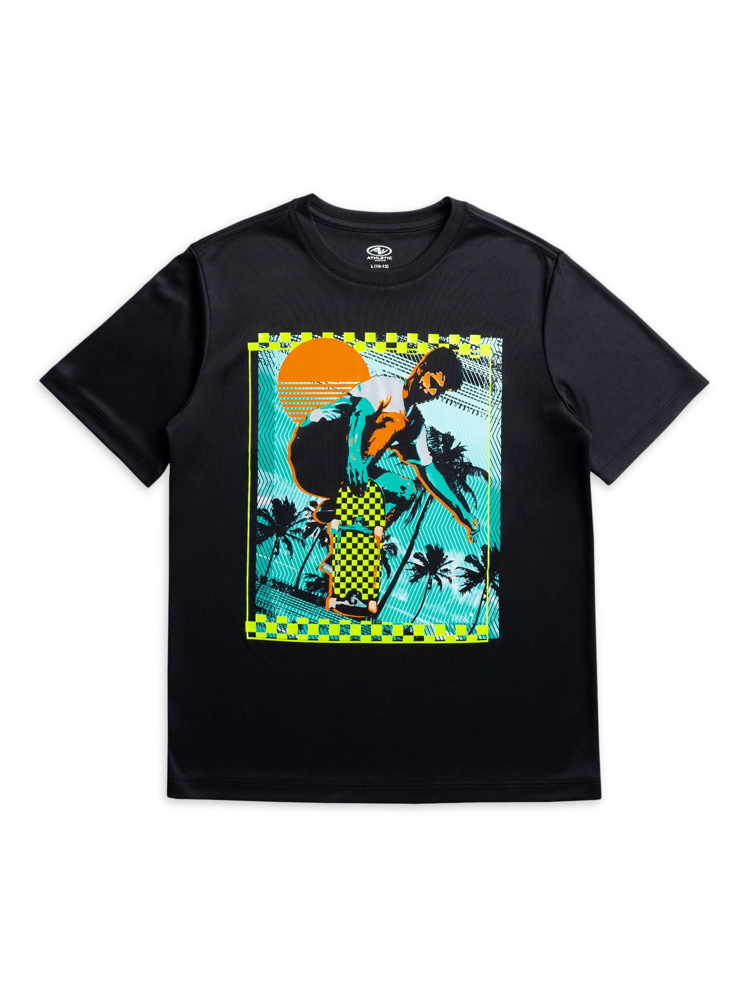 Athletic Works Boy’s Short Sleeve Graphic Tee – Sizes 4-18 Husky