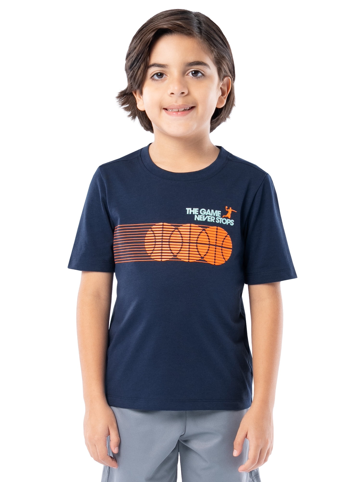 Athletic Works Boy's Short Sleeve Graphic T-Shirt, Sizes 4-18 & Husky