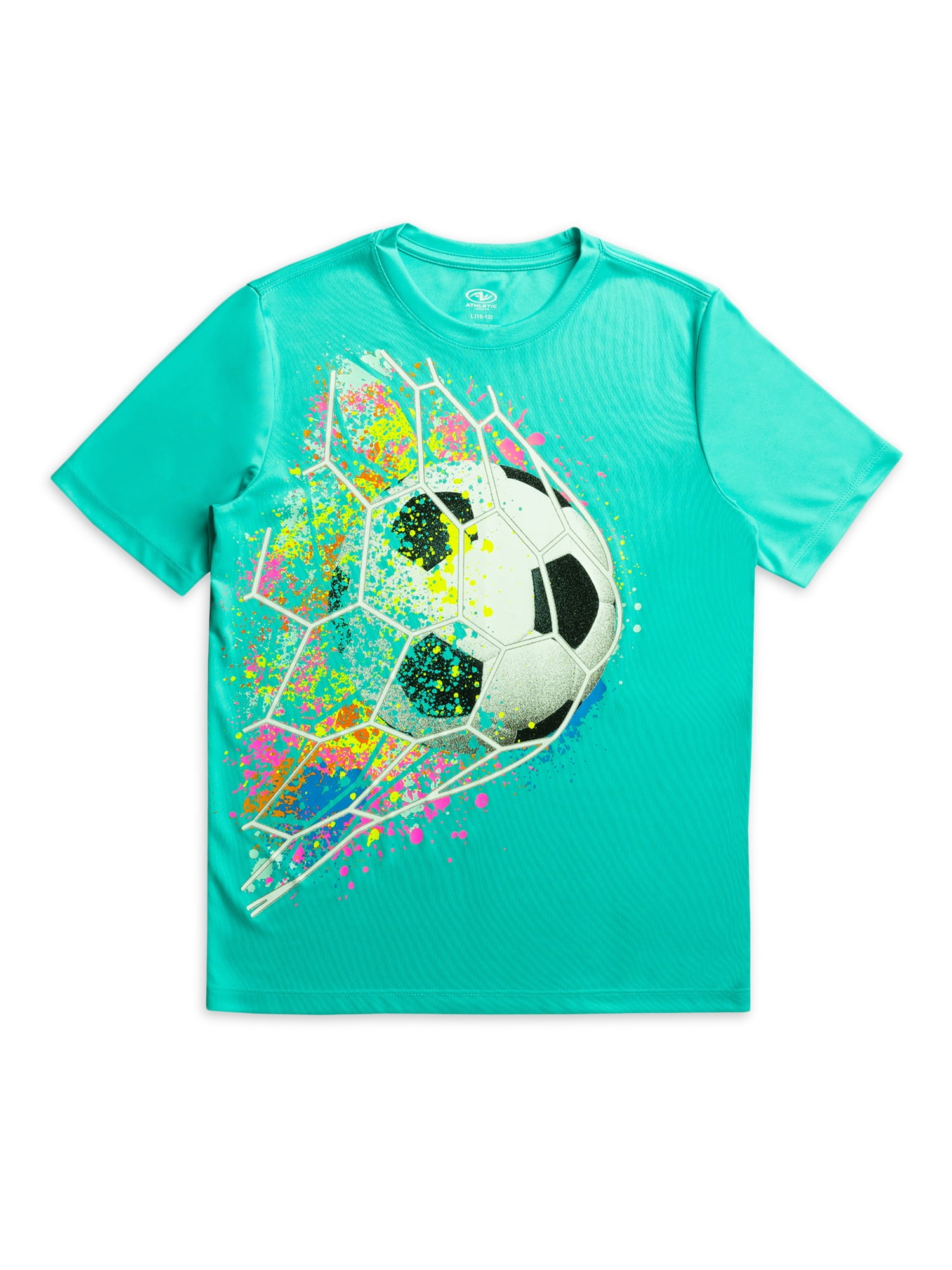 Athletic Works Boy's Short Sleeve Graphic T-Shirt, Sizes 4-18 & Husky