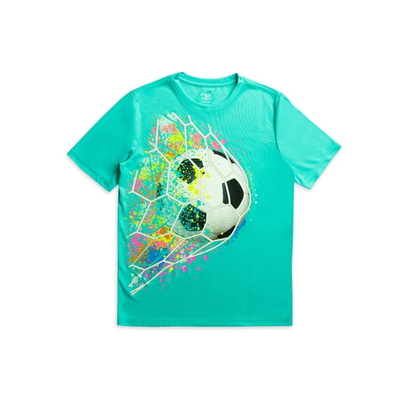 Athletic Works Boy's Short Sleeve Graphic T-Shirt, Sizes 4-18 & Husky