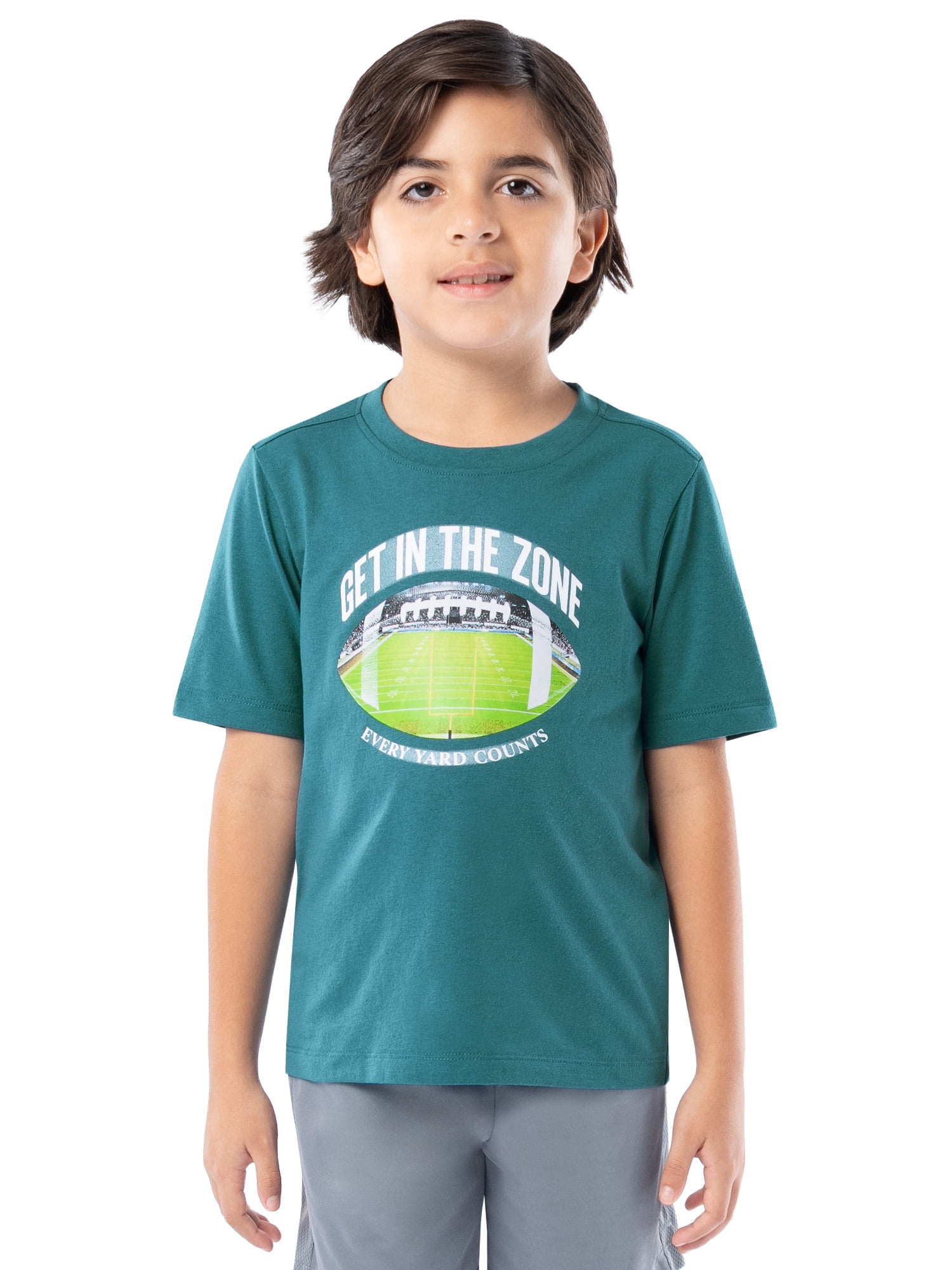 Athletic Works Boy's Short Sleeve Graphic T-Shirt, Sizes 4-18 & Husky