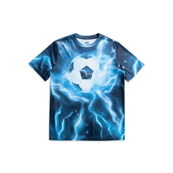 Athletic Works Boy's Short Sleeve Graphic T-Shirt, Sizes 4-18 & Husky