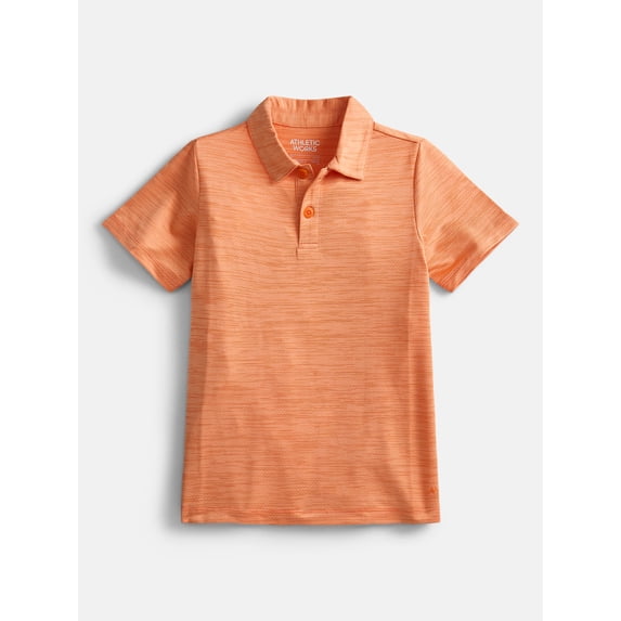 Athletic Works Boys Active Polo Shirt with Short Sleeves, Sizes 4-18