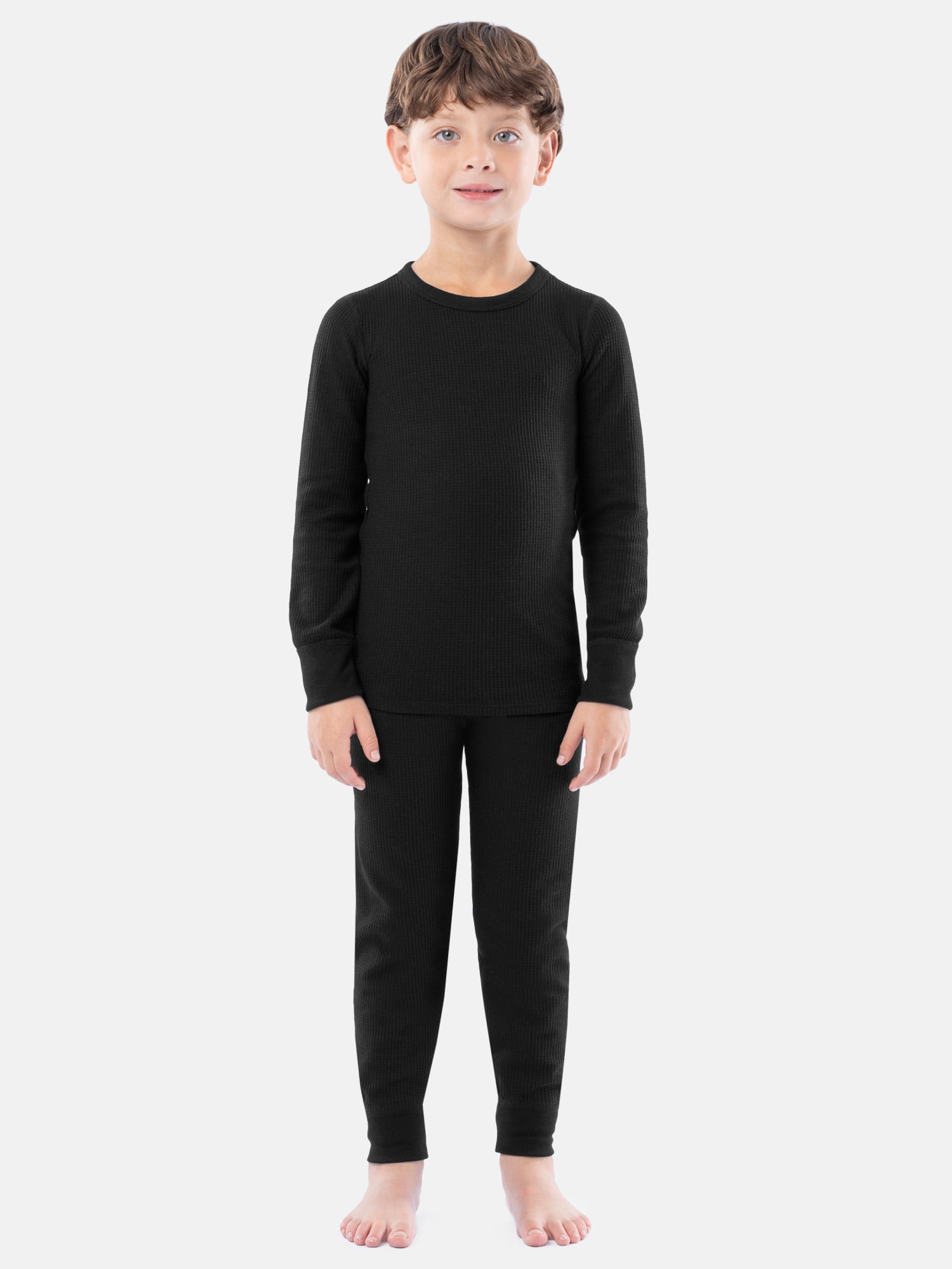 Athletic Works Boy's Thermal Underwear Crew Top & Bottom Set, Sizes XS-XXL