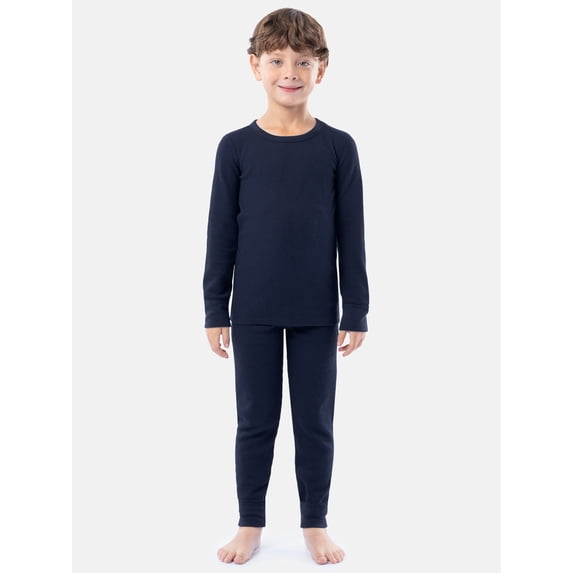 Athletic Works Boy's Thermal Underwear Crew Top & Bottom Set, Sizes XS-XXL