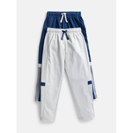Athletic Works Boys Active Training Pants, 2-Pack, Sizes 4-18 & Husky