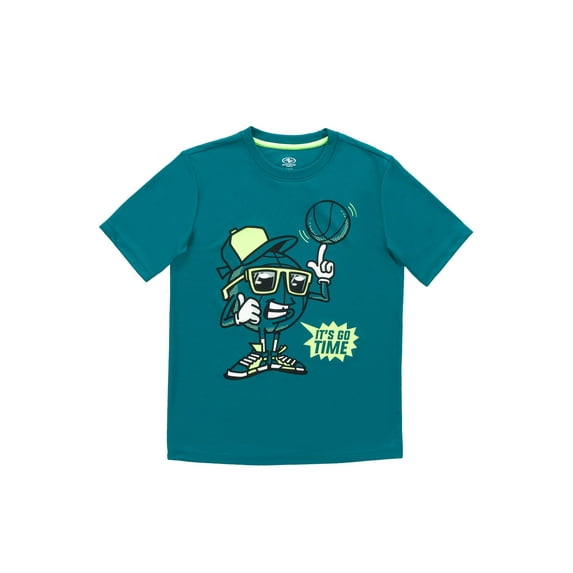 Athletic Works Boys 4-18 & Husky Graphic Go Time Baller Graphic Short Sleeve Tee