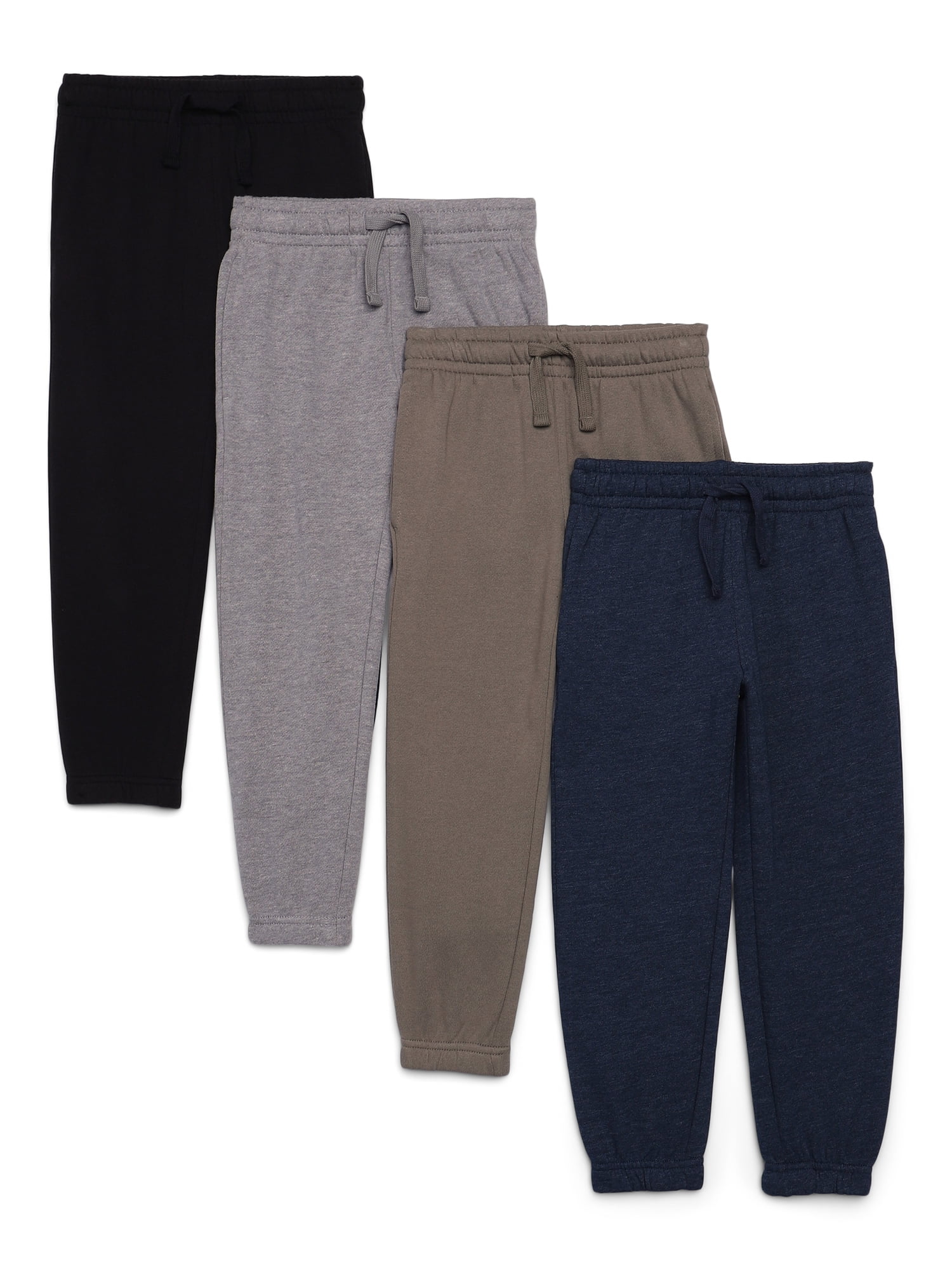 Athletic Works Boys Active Fleece Sweatpants, 4-Pack, Sizes 4-18 & Husky