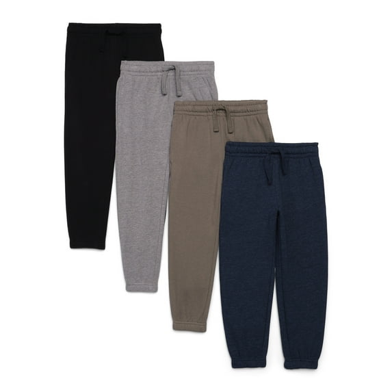 Athletic Works Boys Active Fleece Sweatpants, 4-Pack, Sizes 4-18 & Husky