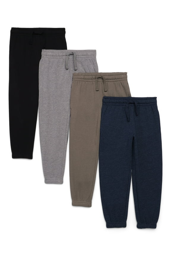 Boys Active Fleece Sweatpants, 4-Pack, Sizes 4-18 & Husky