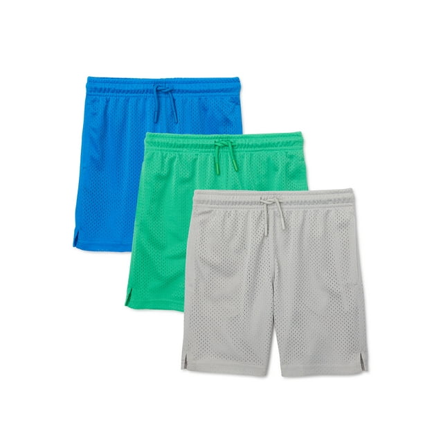 Athletic Works Boys Active Mesh Shorts, 3Pack, Sizes 418 & Husky